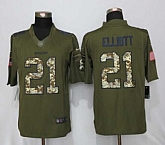 Nike Limited Dallas Cowboys #21 Ezekiel Elliott Green Salute To Service Jersey,baseball caps,new era cap wholesale,wholesale hats